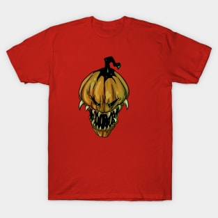 Scary horror Pumpkin face Halloween two T-Shirt